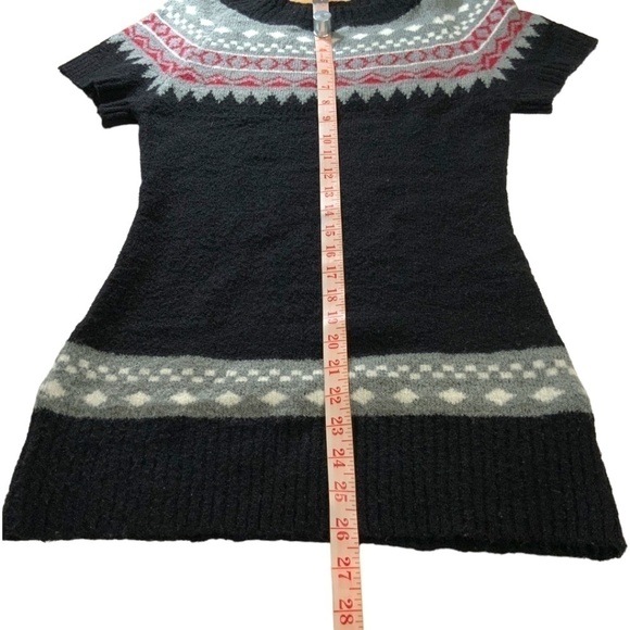 QED LONDON Viscose Mohair Short Sleeve Fair Isle Sweater - Size S - Picture 6 of 9